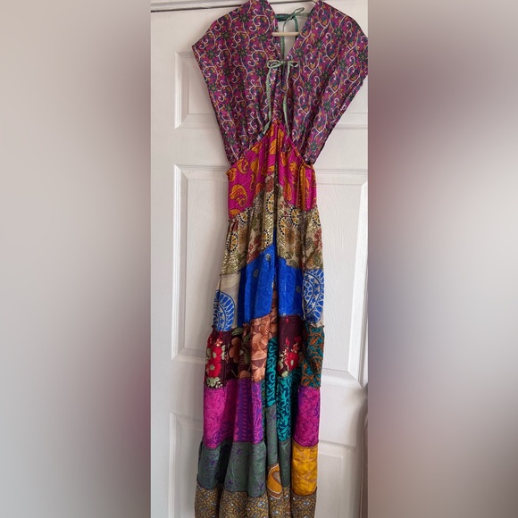 Colorful Patchwork Maxi Dress - Picture 10 of 10